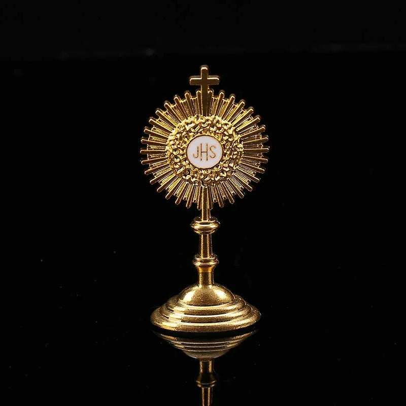 Statuette Religieuse JHS – Décoration Baptême & Première Communion, Or & Argent