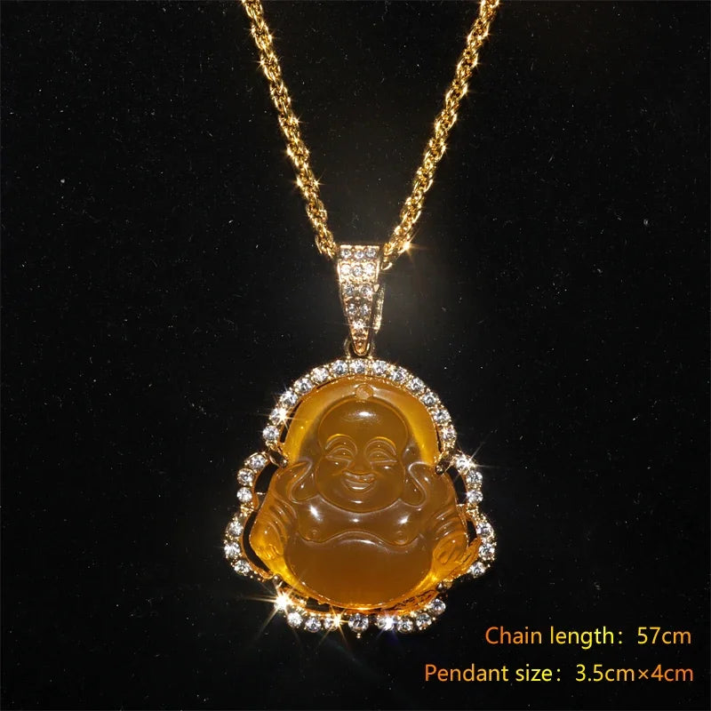Collier Pendentif Statue Jésus Imitation Jade Vert Émeraude – Amulette Chrétienne | Unisexe