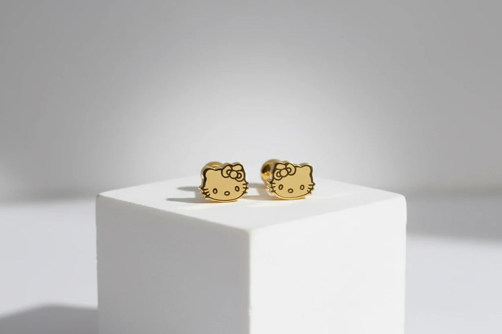 Boucles d'Oreilles Hello Kitty – Acier Titane | Bijou Tendance & Mignon
