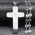 Collier Crucifix Jésus-Christ – Acier Inoxydable Doré & Argenté | Chaîne Grain de Café 60 cm | Homme & Femme