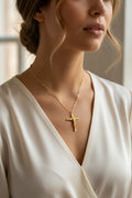 Collier Croix Ankh Égyptienne – Symbole de Vie Acier Inoxydable Doré | Ras-de-Cou Unisexe