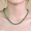 Collier Ras-du-Cou en Jade de Birmanie – Perles Rondes Vertes, Grade A