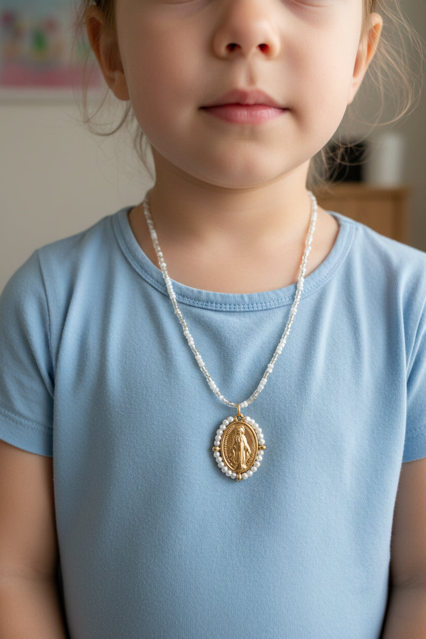 Collier Ras-de-Cou Vierge Marie – Acier Inoxydable Plaqué Or 18K & Zircon 5A | 7 Coloris